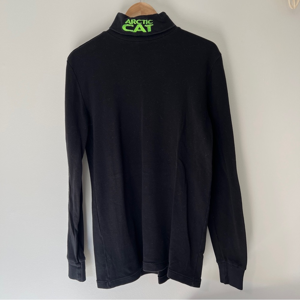 Vintage Arctic Cat Men's Black Long Sleeve Turtleneck